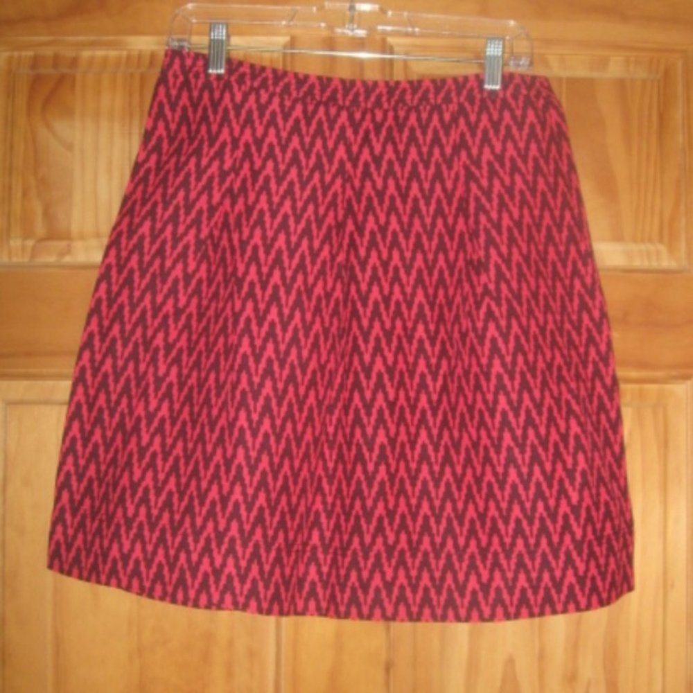 Ann Taylor LOFT Patterned Skirt with Back Zipper